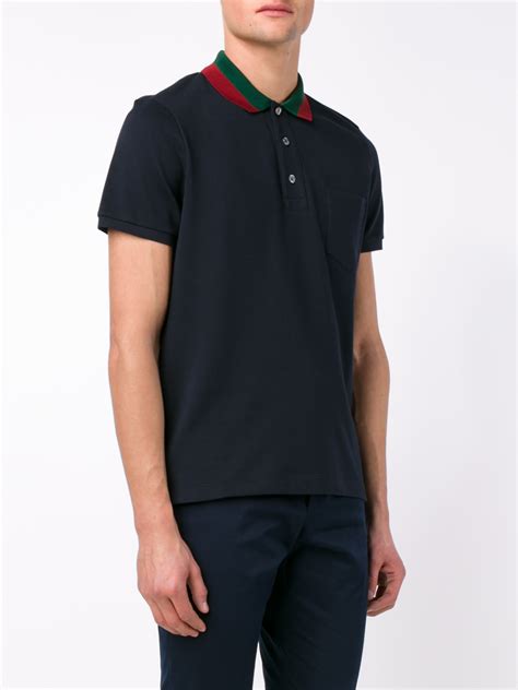 gucci collar shirt for men|Gucci navy striped polo shirt.